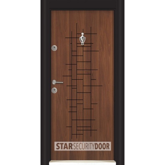 БЛИНДИРАНА ВХОДНА ВРАТА Parkdoor SL 207 МЕТАЛИК ОРЕХ