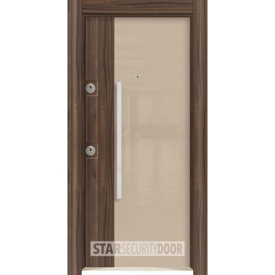 БЛИНДИРАНА ВХОДНА ВРАТА Silod SD 26 HG Капучино натурален орех
