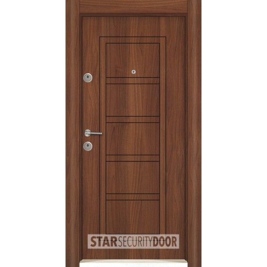 ТАПИЦИРАНА БЛИНДИРАНА ВХОДНА ВРАТА Star Life SL 202 Металик орех