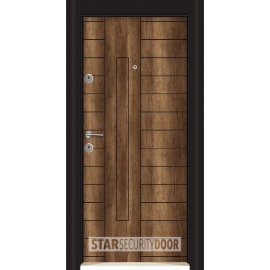 БЛИНДИРАНА ВХОДНА ВРАТА Parkdoor SL 221 ГАЗЕС ОРЕХ