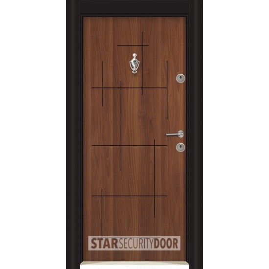 БЛИНДИРАНА ВХОДНА ВРАТА Parkdoor SL 330 МЕТАЛ ОРЕХ