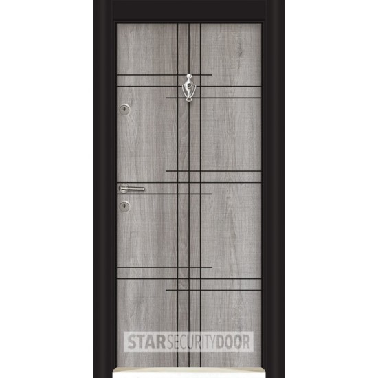 БЛИНДИРАНА ВХОДНА ВРАТА Parkdoor P 5469 СИВ ДЪБ